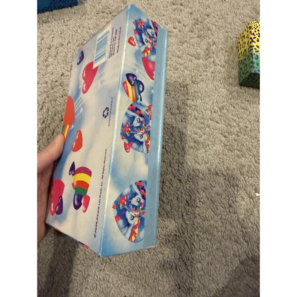 1980s‎ Vintage Lisa Frank Unicorn Rainbow Love Hearts Pencil Cardboard Box
